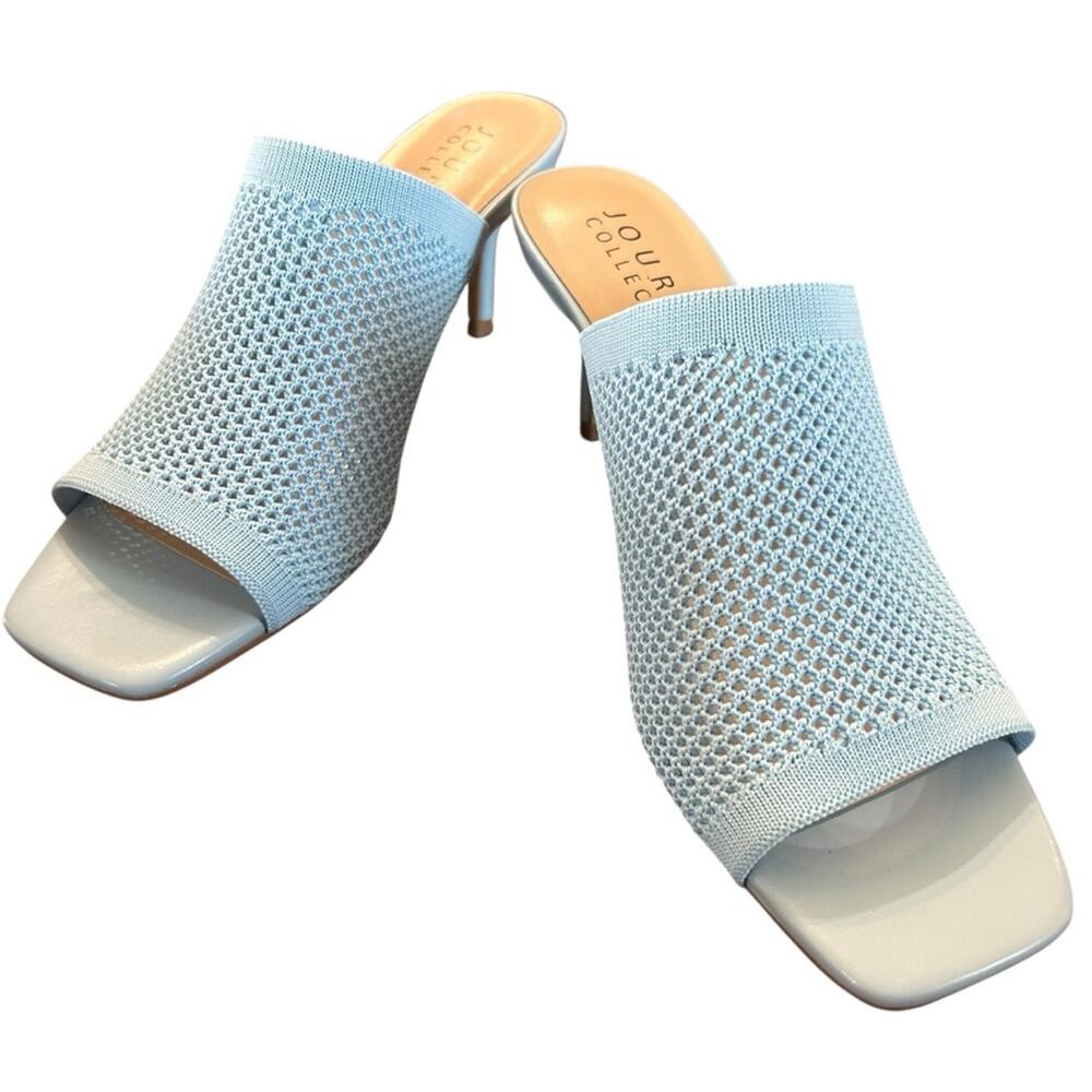 Journee Collection Leighton Soft Knit Sandals Stiletto Heel Mule NEW Size 7 - Picture 5 of 10